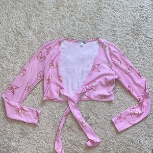 Fashion nova tie butterfly crop top
